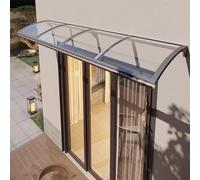 Toldo para puerta exterior, protección UV de policarbonato para lluvia y nieve, soporte de aluminio, 65 x 290 cm, voladizo para entrada de casa, cubierta resistente a la intemperie