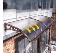 Toldo para puerta exterior, soporte de aluminio, panel de policarbonato, toldo para puertas delanteras/ventanas, parasol, protección UV y lluvia, resistente a la corrosión (100 x 140 cm)