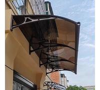 Toldo para Puerta Exterior y Ventana - Cubierta de policarbonato con Soporte de Aluminio para protección contra el Sol, la Lluvia y la Nieve, Elegante diseño marrón, 60 x