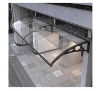 Toldo para puerta y ventana, 60/80/100/120/150 cm de profundidad, cubierta de policarbonato con soporte de aluminio, entrada de techo, sol, lluvia, nieve, refugio para porche
