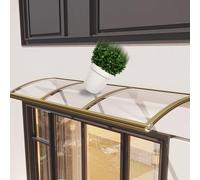 Toldo para puertas de entrada, Tamaños múltiples del oro de Champán marco aluminio la cubierta policarbonato toldo puerta y ventana(150x90cm)