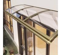 Toldo para puertas de entrada, Toldo de aluminio del policarbonato for tamaños múltiples oro Champán Windows las puertas(65x490cm)