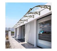 Toldo para ventana al aire libre, toldo de patio, puerta de metal, techo de policarbonato UPF 50+, soporte de aluminio, impermeable, tamaño: 100 x 440 cm, perfecto para terrazas y entradas