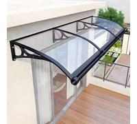 Toldo para ventana de jardín, para puerta de entrada, soporte de aluminio y canalón, C, 80 x 240 cm, perfecto para patios y terrazas