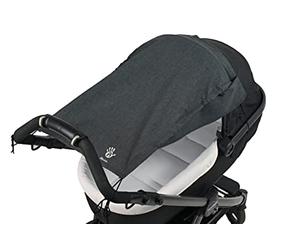 Toldo parasol Lifeline con protección lateral para cochecitos y sillas de paseo, color negro