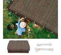 Toldo parasol transpirable de 3,5 x 5 m, toldo rectangular con ojales y cuerdas para balcón, jardín, patio, protección UV, impermeable, color marrón A