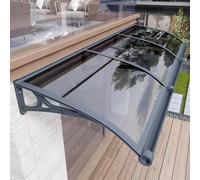 Toldo personalizable para puerta al aire libre, extensible de 60 x 350 cm, soporte de aluminio con protección UV y lluvia, perfecto para patios y entradas, diseño moderno, resistente a la intemperie.