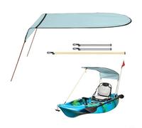 Toldo plegable para kayak para una sola persona, 125 x 110 x 65 cm, toldo de canoa con varillas de aluminio y bolsa de transporte para pesca, kayak, barco (azul claro)