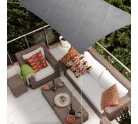 Toldo rectangular 3x4 m Anillas de fijación Poliéster Transpirable Gris claro Blumfeldt