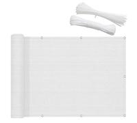 Toldo rectangular con 90 % de protección UV para exteriores, 1 x 4 m y 2 x 5 m, polietileno de alta densidad transpirable para balcón, aislamiento térmico, color blanco (5 x 6 m)