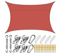 Toldo rectangular con bloqueo UV para exteriores, patio trasero y jardín, color rojo óxido, 2 x 4 m, ideal para protección solar y actividades al aire libre