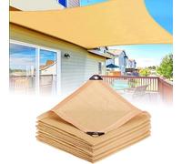 Toldo rectangular con ojales, color blanco, 2 x 3 m, 3 x 4 m, 3 x 5 m, 2 x 4 m, 3 x 3 m, 4 x 6 m, 5 x 5 m, balcón, con cuerda, resistente al viento, protección solar para balcón, color beige