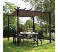 Toldo rectangular con protección UV, 90 % impermeable, con ojales para jardín, patio, terraza, color marrón, 2 x 4 m