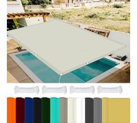Toldo rectangular de 1,7 x 2,8 m, 98 % de protección UV, con ojales, para jardín, patio, terraza, color marfil, toldo para comodidad en el patio trasero