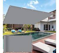 Toldo Rectangular de 3,4 x 7 m con protección UV del 95% para balcón, jardín y terraza - Toldo Exterior Gris con Ojales para una Mayor protección Solar.