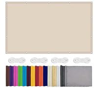 Toldo rectangular de 3 x 5,5 m, 98 % de protección UV, resistente al agua, para jardín, patio, garaje y garaje, incluye cuerda de 1,5 m, color gris pardo