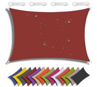 Toldo rectangular de 3 x 5 m, 95 % de protección UV, ideal para jardín, terraza, fiesta, pérgola, balcón, toldo rojo óxido para una máxima cobertura solar