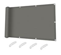 Toldo rectangular de 80 x 80 cm para balcón, terraza, jardín, piscina y camping, sin taladro, con ojales y polietileno, color gris elegante