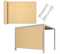 Toldo rectangular de alta calidad para balcón, piscina y jardín, 90 % de protección UV, impermeable y transpirable, cubierta duradera para exteriores, color beige, 4 x 4 m