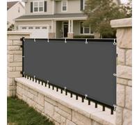 Toldo rectangular de alta densidad con protección UV y lluvia, 310 x 365 cm, con ojales y cuerda, para fiestas y patio, color gris oscuro