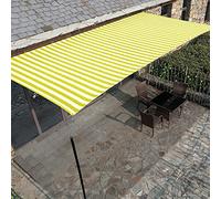 Toldo rectangular de polietileno de alta densidad con bloqueo UV, toldo duradero para exteriores, para jardín, patio, diseño a rayas, tamaño 4 x 4 m, color D