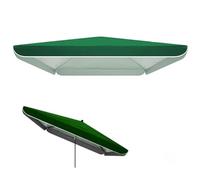 Toldo rectangular de repuesto para sombrilla de 6.5 x 6.5 pies, 8 x 8 pies, 10 x 10 pies, resistente a los rayos UV, cubierta superior cuadrada para mesas de mercado, tela verde duradera, 4 varillas