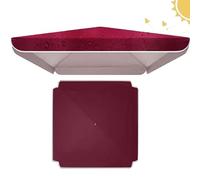 Toldo rectangular de repuesto para sombrilla de patio, color rojo vino, 2,8 m x 2,2 m, impermeable, cubierta superior con 4 varillas, protección UV, perfecto para jardín y mesa