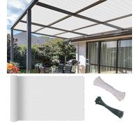 Toldo Rectangular de Vela de Sombra de 1,5 x 7 m, HDPE de 180 g/m², Ligeramente Transparente, con protección contra el Viento y los Rayos UV, con Ojales, cordón de Nailon y Bridas incluidos,