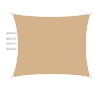 Toldo rectangular impermeable de 1 x 3,5 m, toldo de protección UV para jardín y patio, toldo de sombra para exteriores con kit de cuerda, solución de sombra beige para exteriores