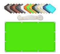 Toldo rectangular impermeable de 2,3 x 3,8 m, resistente a los rayos UV, con ojales, incluye 4 cuerdas de 5 pies, ideal para patio y balcón, color verde suave