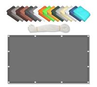 Toldo rectangular impermeable de 3,1 x 3,5 m, protección UV, color gris, con ojales y cuerdas, para balcón, jardín, patio, terraza