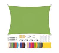 Toldo rectangular impermeable de 3 x 4 m para jardín, tela Oxford 420D, para patio al aire libre, perfecto para fiestas y balcón, color verde hierba con accesorios