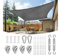 Toldo rectangular impermeable de 4 x 5 m, protección UV para balcón, jardín, terraza, incluye kit de instalación, color antracita
