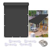 Toldo Rectangular Impermeable para Exteriores, 2,5 x 7 m, 98% de protección contra Rayos UV, Resistente a la Intemperie, para terraza, Porche, Patio, Playa, Color Gris Claro, Incluye Cuerda