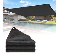 Toldo rectangular negro para balcón, 2 x 3 x 4 m, 3 x 5 m, 2 x 4 m, 3 x 4 x 6 m, 5 x 5 m, resistente al viento, diseño de ojales, ideal para invernadero y uso en exteriores.