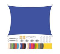 Toldo rectangular para jardín, patio y balcón, impermeable, tela Oxford 420D con accesorios, toldo de protección UV para fiestas (azul 3 x 3 m)