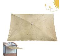 Toldo rectangular resistente a los rayos UV, funda de repuesto impermeable para sombrillas cuadradas de patio al aire libre, 3 x 2 m, color caqui, solución de sombra duradera para mesas de jardín