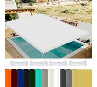 Toldo rectangular Teli de 1,7 x 1,7 m, 98% de protección UV, con ojales para jardín, balcón, piscina, toldo blanco