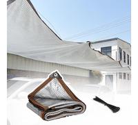 Toldo reflectante de aluminio con ojales, pantalla de aluminio de 12 x 15 m para patio, jardín, plantas de patio, protección UV, reducción de calor, cubierta duradera para exteriores
