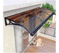 Toldo resistente de 39 x 71 pulgadas, protección UV y lluvia, cubierta de policarbonato, marco de aluminio, refugio ideal para patio para jardín y porche, toldo exterior resistente a la intemperie
