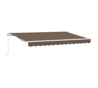 Toldo Retráctil 500 x 300 cm Poliéster Aluminio | Mecanismo manual, resistente al agua, marco ligero, montaje en pared, kit completo