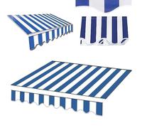 Toldo retráctil ajustable de tela de 2,4 m, 3,6 m, 4,9 m, color azul, funda de repuesto para patio (4 x 3 m) para uso en exteriores, protección UV, resistente a la intemperie
