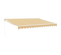 Toldo retráctil Aluminio y Tela Amarillo y Blanco 4x3 m, vidaXL