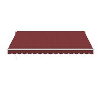 Toldo retráctil, color burdeos, 400 x 350 cm | Marco de aluminio barnizado, tejido de poliéster con revestimiento de poliuretano, repelente del agua y la suciedad