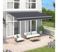 Toldo retráctil con brazo, manivela manual de aluminio para pared/techo, protección solar UV50+, cubierta para balcón o terraza al aire libre (verde, 3 x 1,5 m)