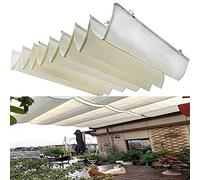 Toldo retráctil con kit de riel de acero inoxidable, protección UV de polietileno de alta densidad, toldo ajustable para exteriores (1 x 4 m)