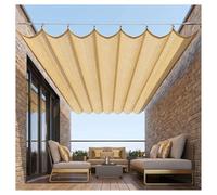 Toldo retráctil, Cubierta de Repuesto para pérgola, Vela de Sombra Exterior de Polietileno de Alta Densidad para jardín, Patio o terraza, diseño de fácil Deslizamiento con Cable.