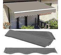 Toldo retráctil de 3 x 16 pies para puerta de patio, resistente al agua, tela de poliéster gris oscuro, repuesto para patio, porche y balcón y elegante solución de sombra para exteriores