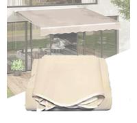 Toldo retráctil de lona para patio, resistente a la intemperie, manual, de repuesto, color caqui, 500 x 300 cm, perfecto para espacios al aire libre, protección UV, fácil instalación