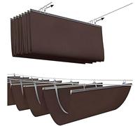 Toldo retráctil de polietileno de alta densidad con forma de D, red de bloqueo solar con kit de montaje, persianas enrollables de enrejado fácil de instalar, 1,3 m x 6 m, solución de sombra para